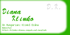 diana klimko business card